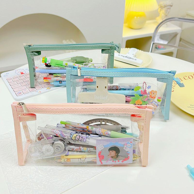 Wholesale PU Transparent Pencil Case